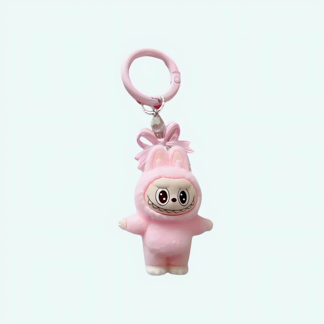 Labubu-stijl Mini Knuffel Sleutelhanger Speels en Kleurrijk De Knuffel roze