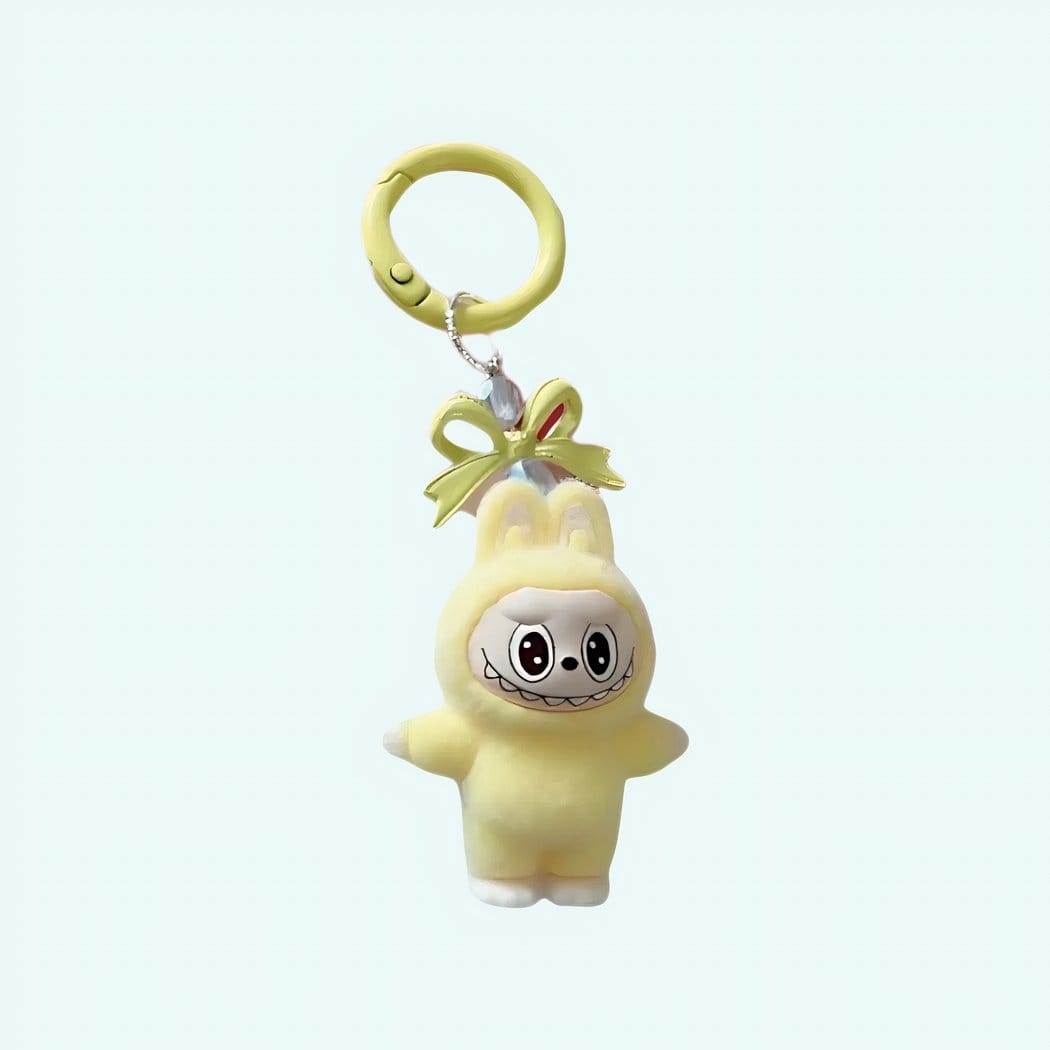 Labubu-stijl Mini Knuffel Sleutelhanger Speels en Kleurrijk De Knuffel geel