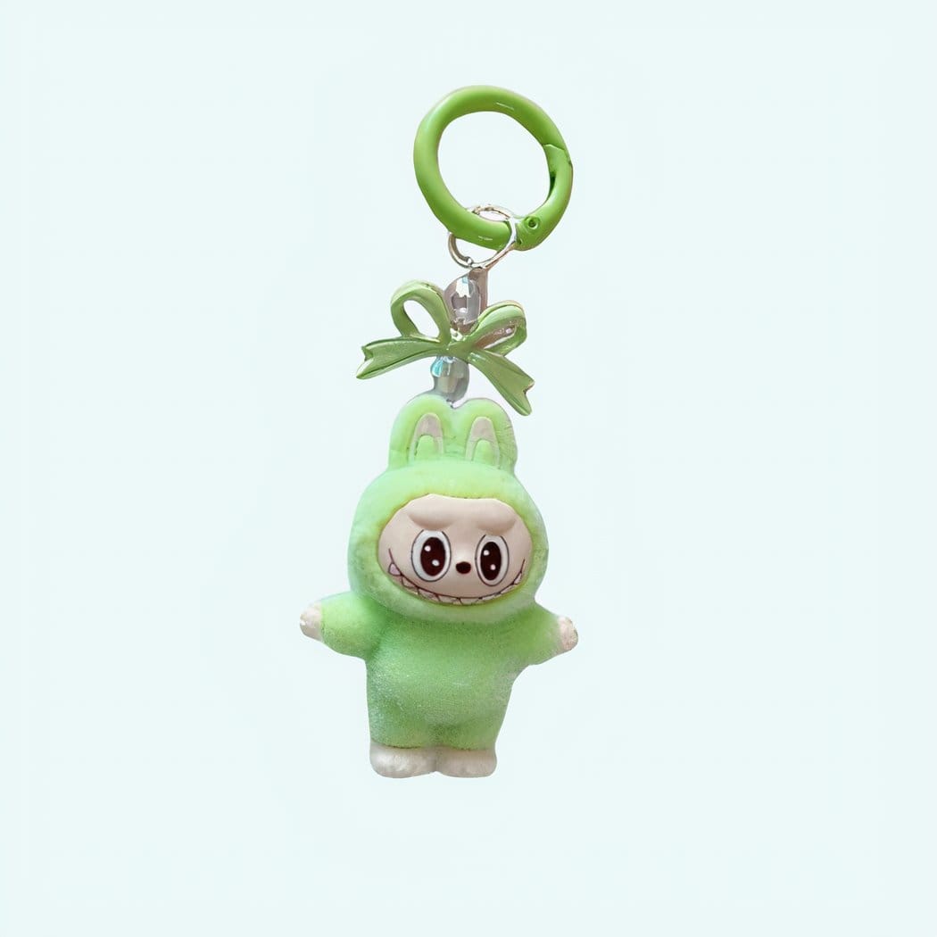 Labubu-stijl Mini Knuffel Sleutelhanger Speels en Kleurrijk De Knuffel groen