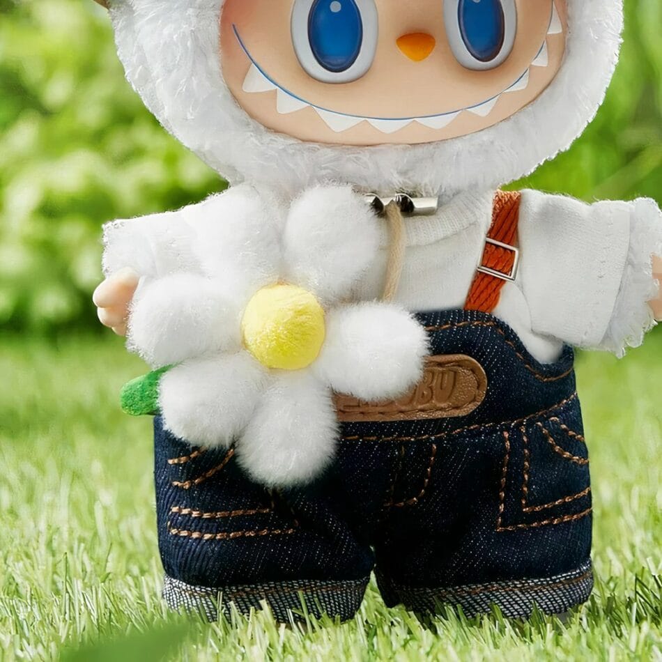 Labubu Tuinier Knuffel in Groene Salopette De Knuffel