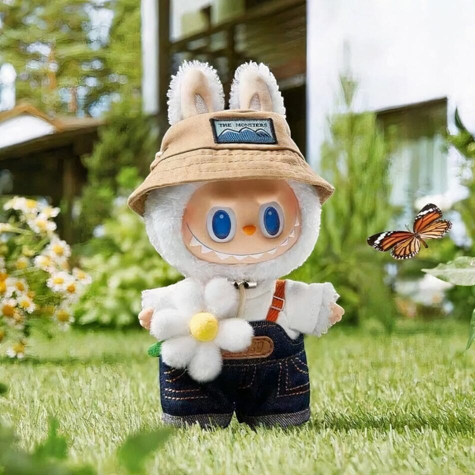 Labubu Tuinier Knuffel in Groene Salopette De Knuffel