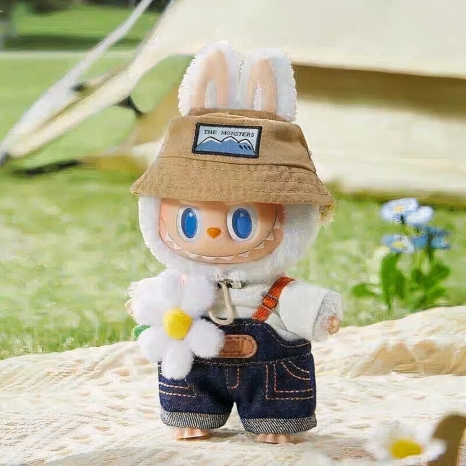 Labubu Tuinier Knuffel in Groene Salopette De Knuffel