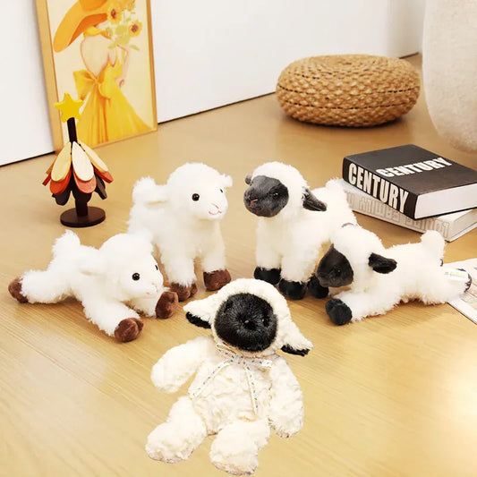 Lammetje Knuffel 20 cm | Zwart of Wit, Liggend of Staand De Knuffel
