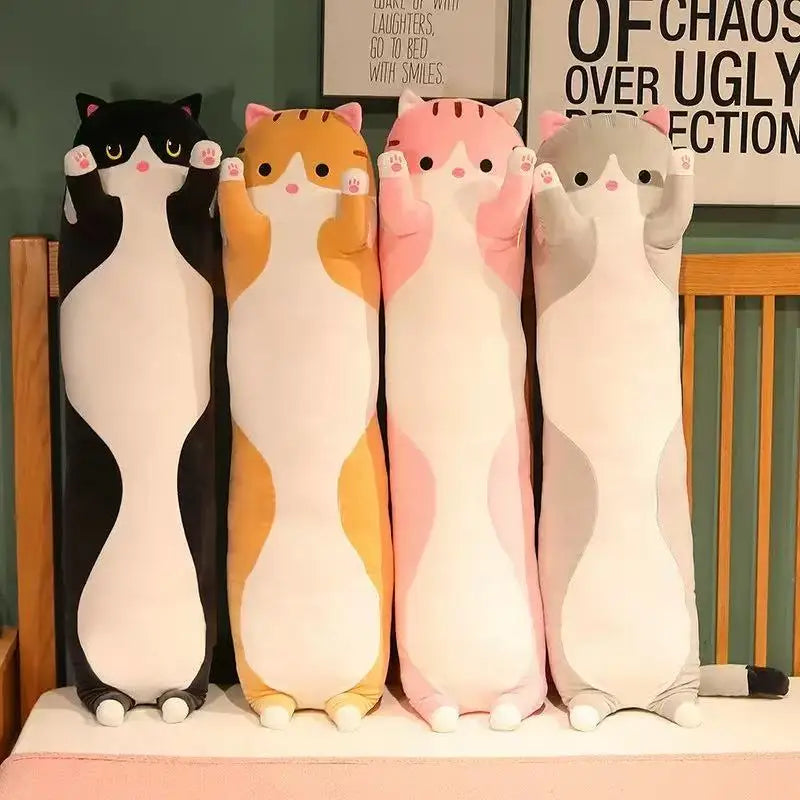 Lange Kat Knuffelkussen 50 of 70 cm | Poes in 4 Kleuren De Knuffel