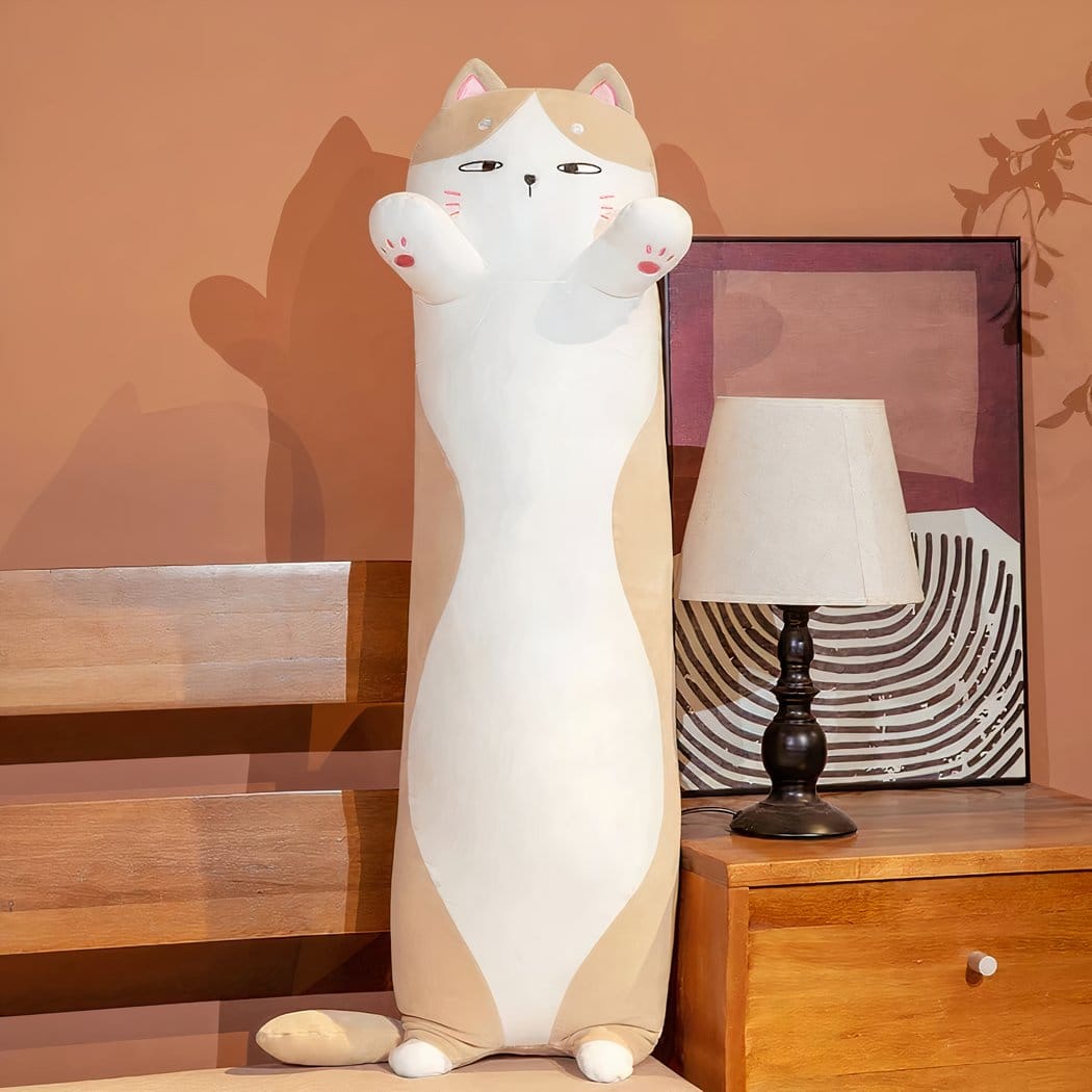 Lange Kattenknuffel 90 Cm Zachte Knuffel En Kussen De Knuffel bruin