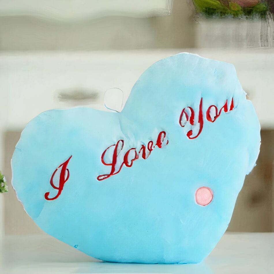 Lichtblauw Knuffel Slaapkussen I Love You De Knuffel