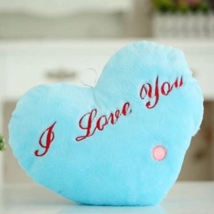 Lichtblauw Knuffel Slaapkussen I Love You De Knuffel