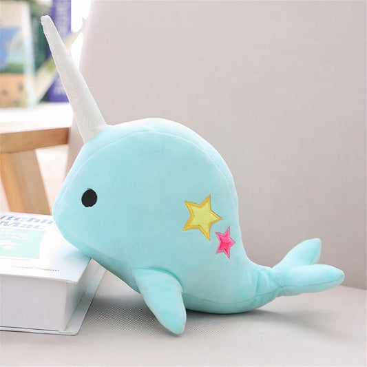 Lichtblauwe Walvis Eenhoorn Knuffel Doudou Voor Kinderen De Knuffel 35cm