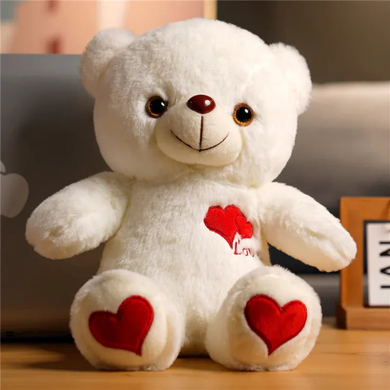 Lichtgevende Teddybeer met LED | Roos, Hartje of Strikje De Knuffel Hartje