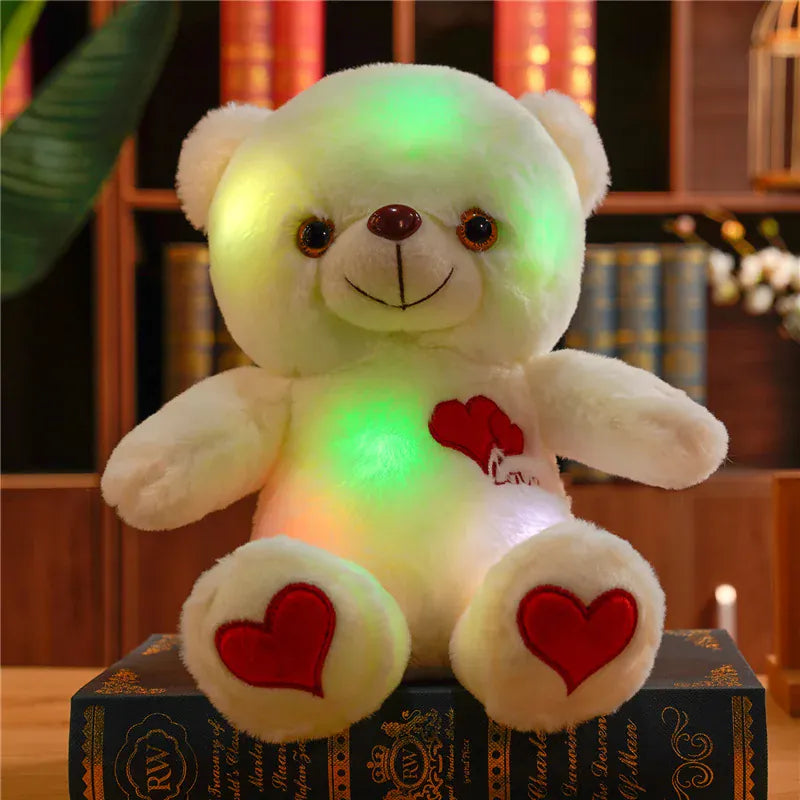 Lichtgevende Teddybeer met LED | Roos, Hartje of Strikje De Knuffel