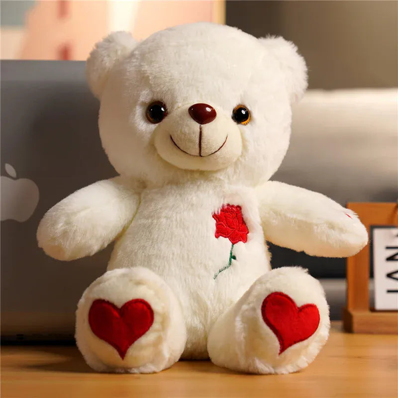 Lichtgevende Teddybeer met LED | Roos, Hartje of Strikje De Knuffel Roos