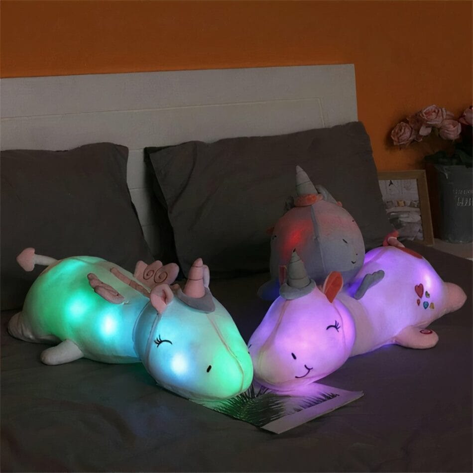 Lichtgevende Zachte Eenhoorn Knuffel met LED Verlichting De Knuffel