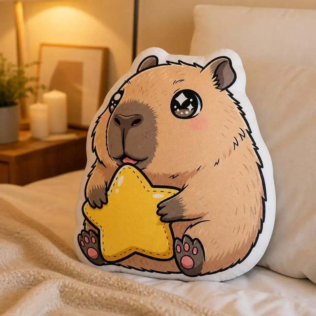 Lieve Capybara Knuffelkussen | Kawaii Pluche Sierkussen De Knuffel