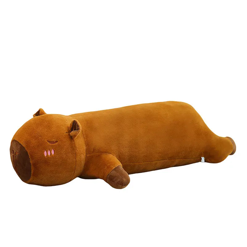 Liggende Capybara Knuffelkussen XXL | Pluche Kussen 60 tot 120 cm De Knuffel