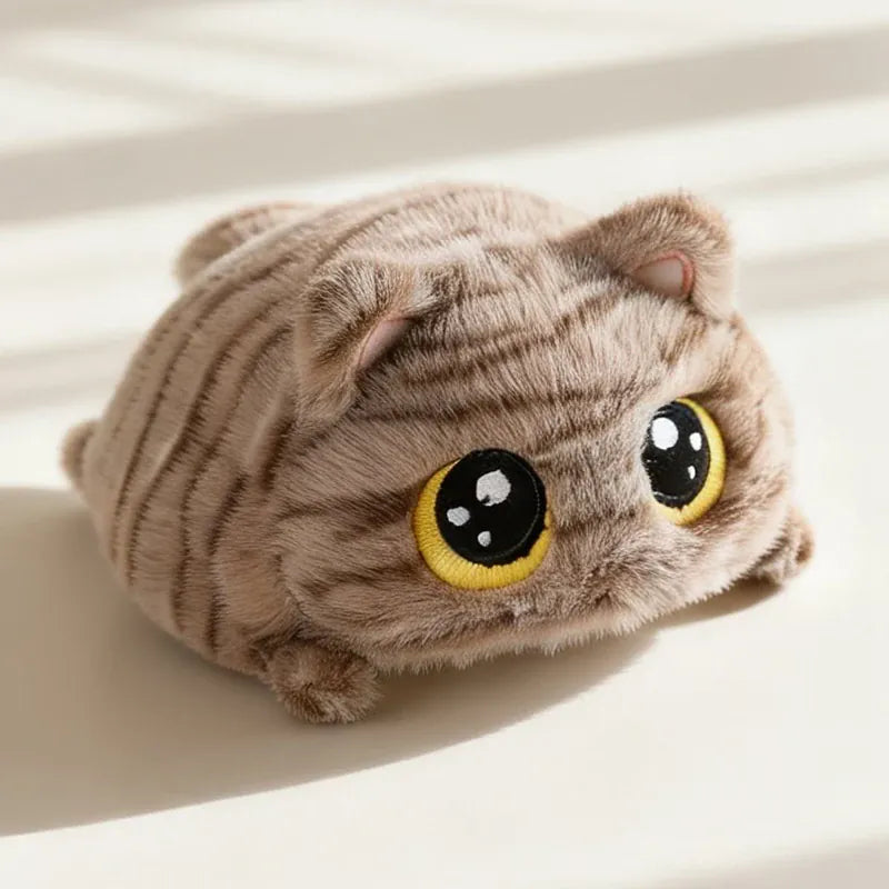Liggende Kat Knuffel 15 cm | Britse Korthaar, Siamees of Lapjeskat De Knuffel Bruine cyperse kat