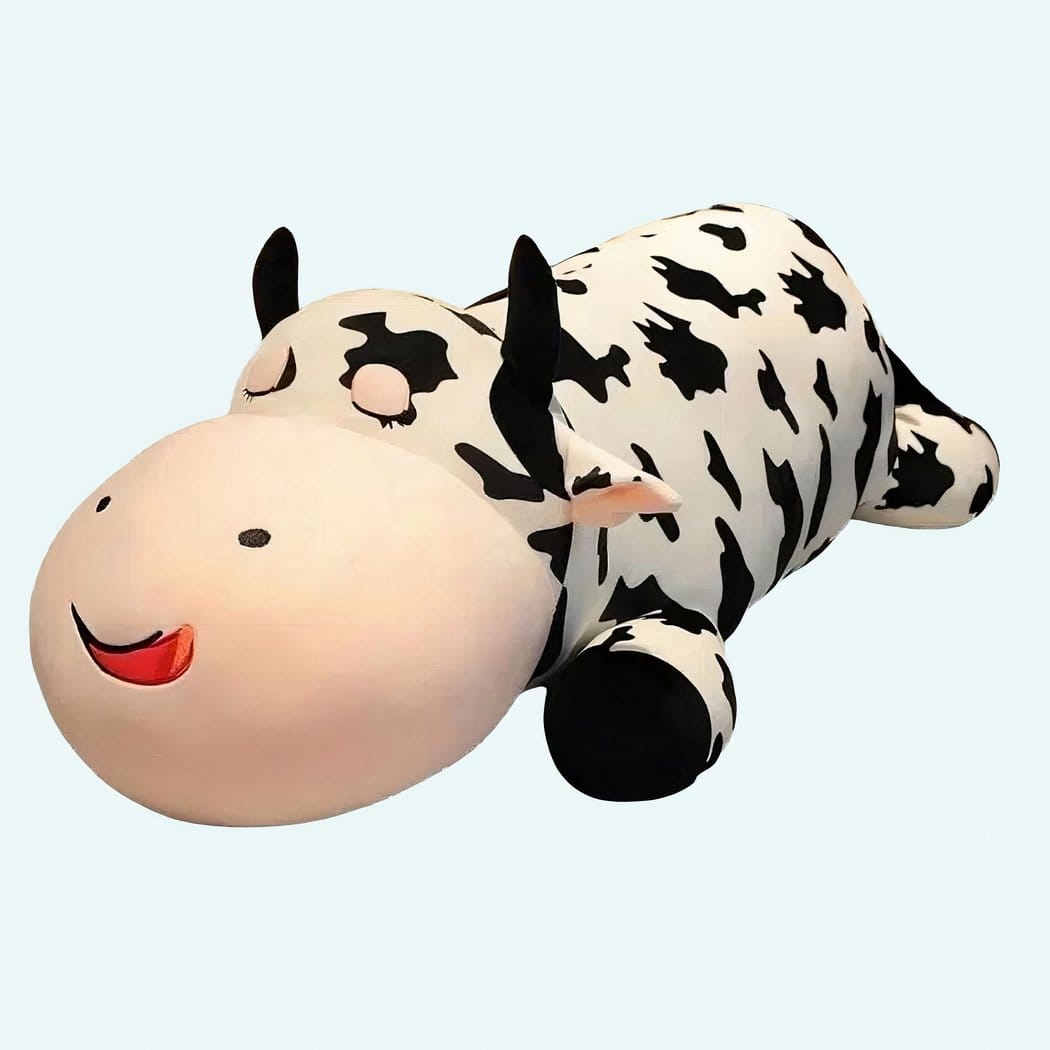 Liggende Knuffel Koe Enorm Zacht Slaapkussen Voor Kinderen De Knuffel 80cm