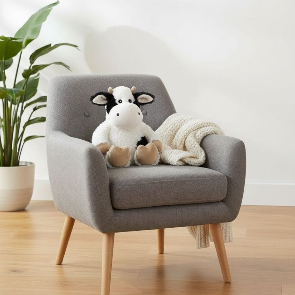 Magnetronverwarmbare Knuffel Koe Met 90 Seconden Warmte De Knuffel