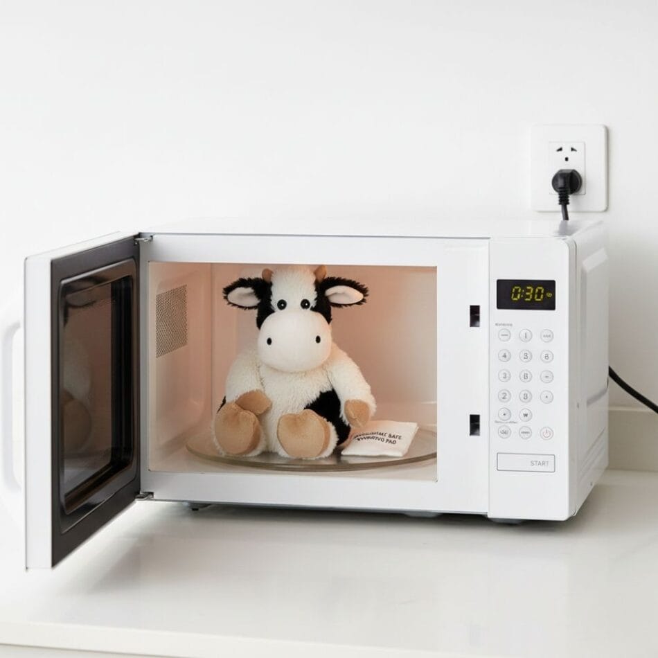 Magnetronverwarmbare Knuffel Koe Met 90 Seconden Warmte De Knuffel