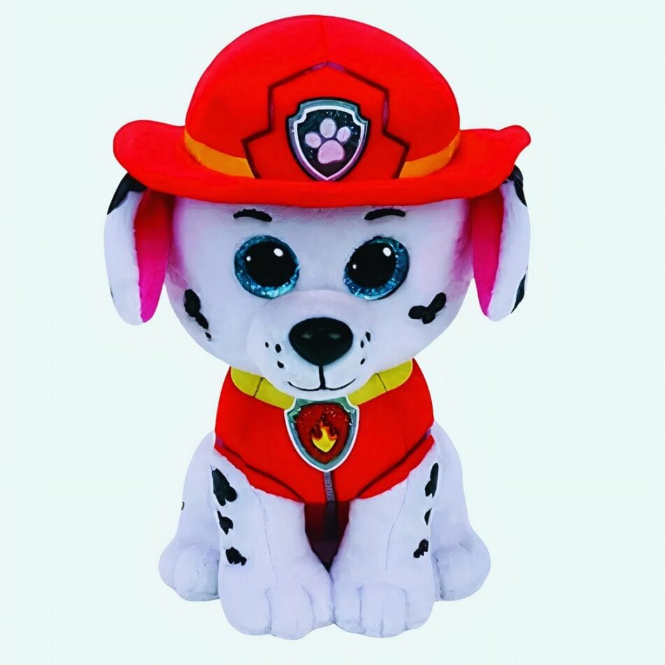Marcus Pat’ Patrouille Knuffel 20 cm Geel Blauw Uniform De Knuffel