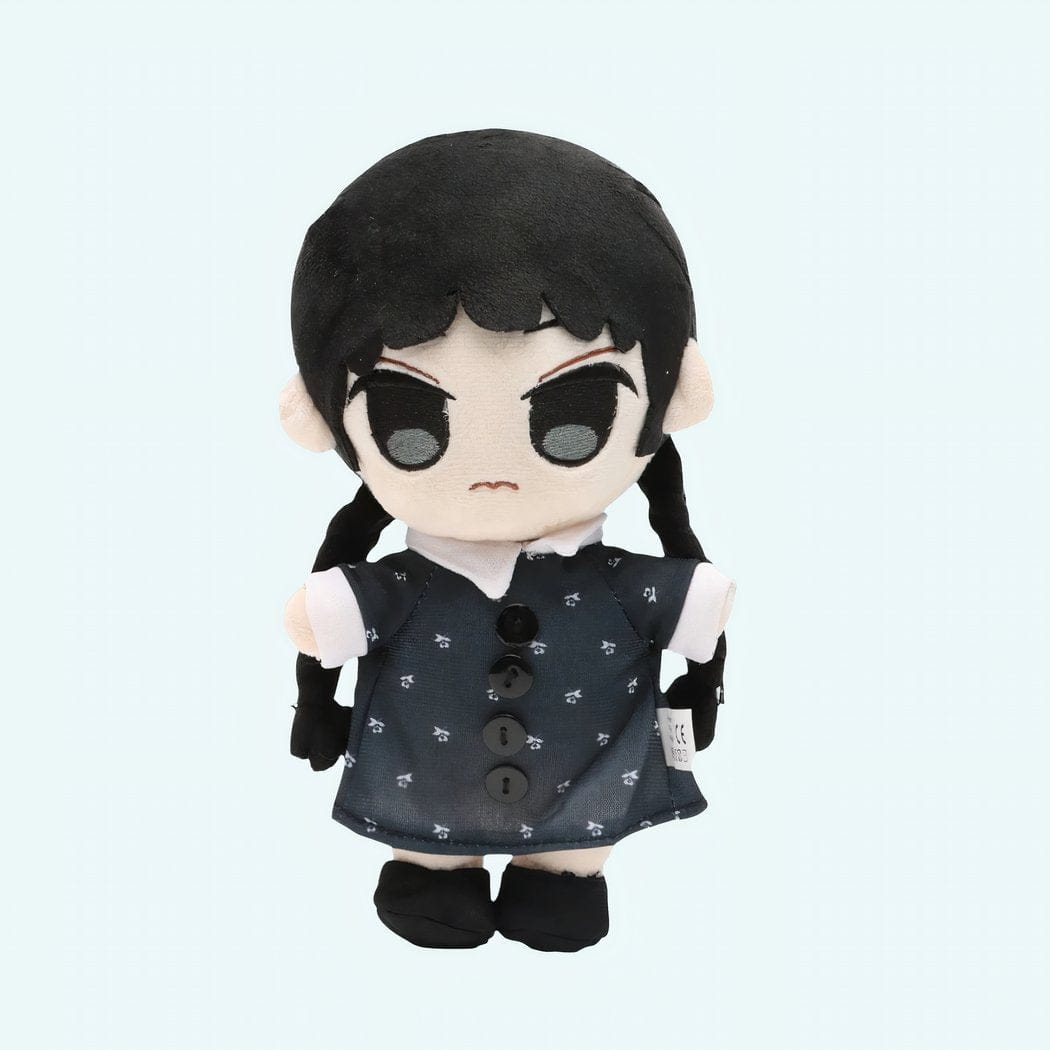 Mercredi Addams Knuffel in Zwarte Bloemen Jurk 20 cm De Knuffel