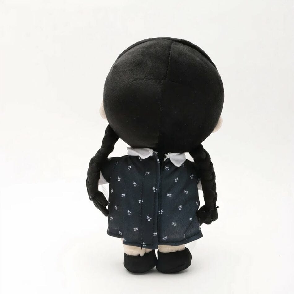 Mercredi Addams Knuffel in Zwarte Bloemen Jurk 20 cm De Knuffel