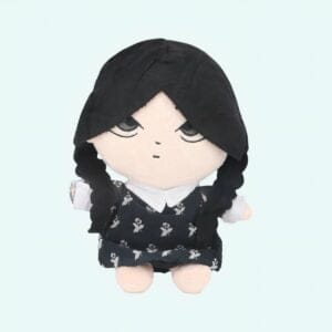 Mercredi Addams Knuffel in Zwarte Bloemen Jurk 20 cm De Knuffel