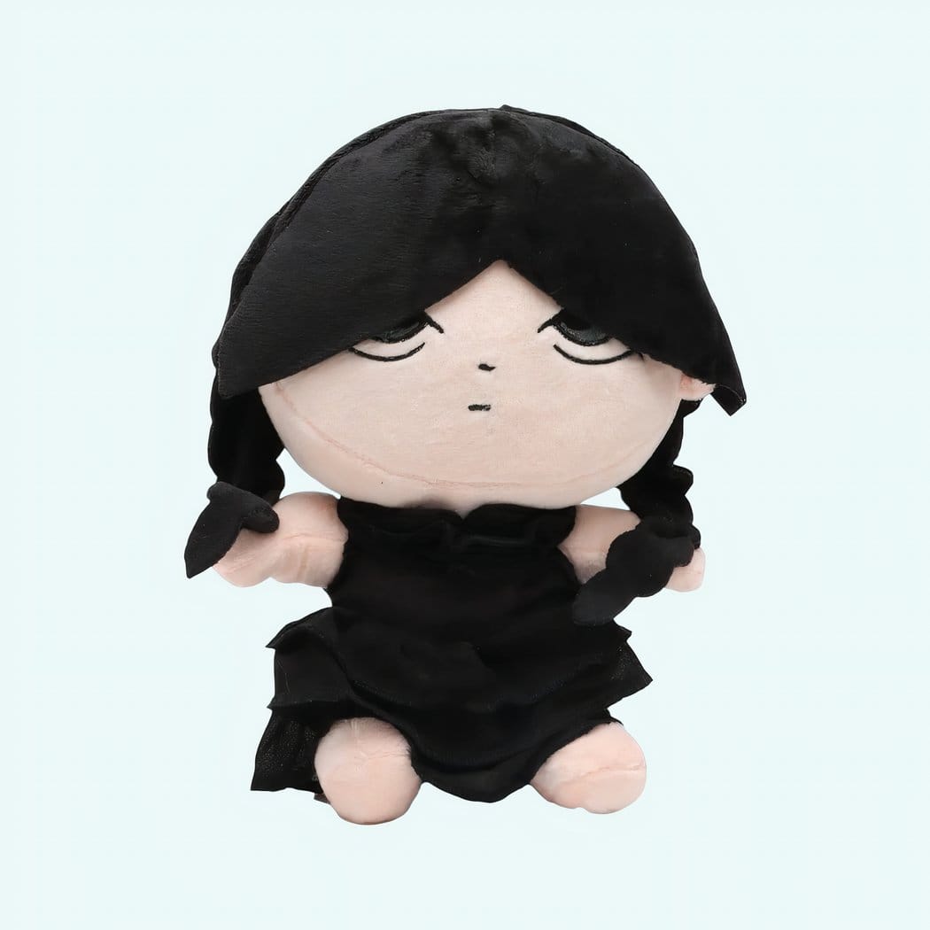 Mercredi Addams Knuffel Zacht 25 cm Nevermore Zwart Jurkje De Knuffel model-1