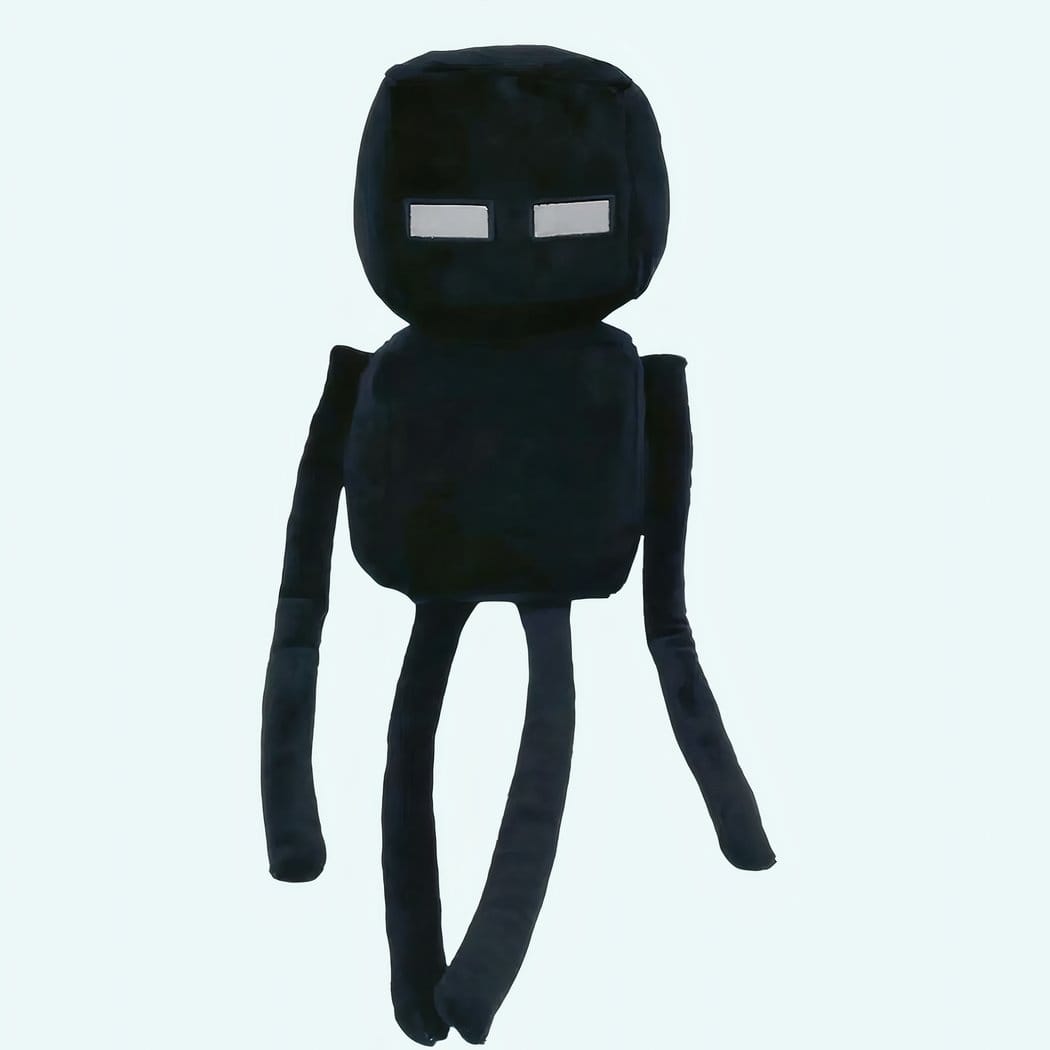 Minecraft Enderman Knuffel Pixelachtige Donker Lichaam Met Paarse Ogen De Knuffel