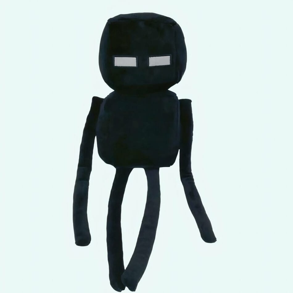 Minecraft Enderman Knuffel Pixelachtige Donker Lichaam Met Paarse Ogen De Knuffel