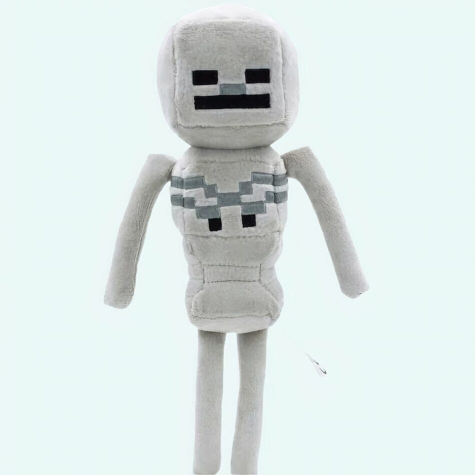 Minecraft Skelet Knuffel 20 Cm Met Pixelontwerp De Knuffel