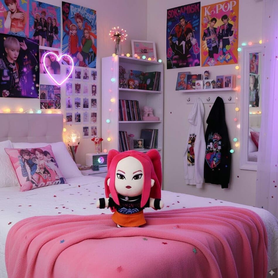 Mira Knuffel 23 cm Kpop Demon Hunters Roze Haar Rebel Heldin De Knuffel