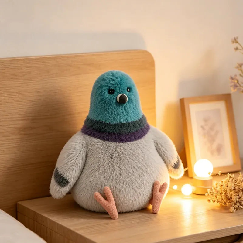 Mollige Duif Knuffel 20 cm | Zachte Grappige Vogel De Knuffel