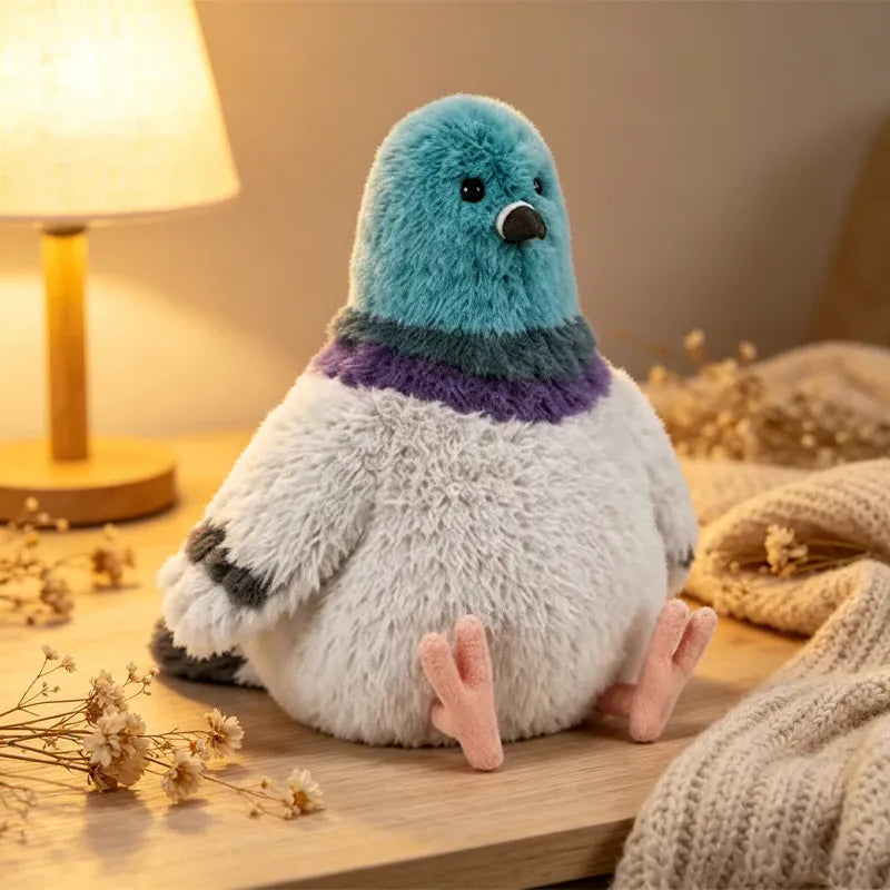 Mollige Duif Knuffel 20 cm | Zachte Grappige Vogel De Knuffel