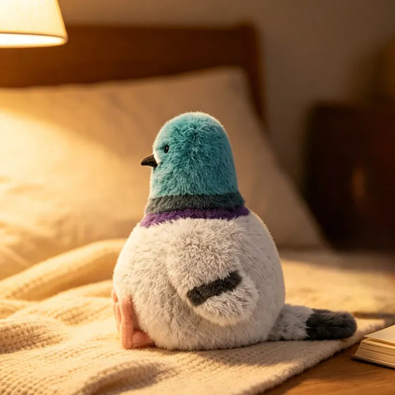 Mollige Duif Knuffel 20 cm | Zachte Grappige Vogel De Knuffel