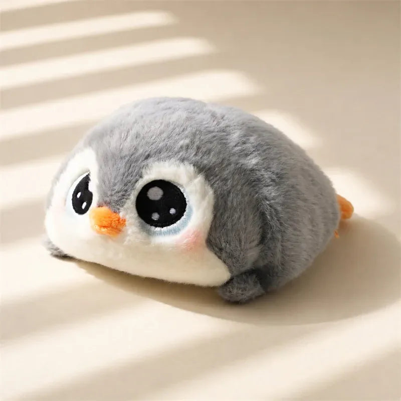 Mollige Mini Dieren Knuffel 15 cm | Kat, Hond, Varken, Pinguin en Meer De Knuffel Grijze pinguïn