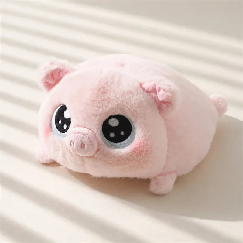 Mollige Mini Dieren Knuffel 15 cm | Kat, Hond, Varken, Pinguin en Meer De Knuffel Roze varken