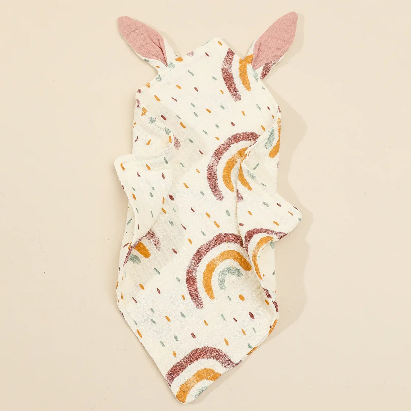 Muslin Baby Set Slabbetjes Doekjes De Knuffel Big rainbow