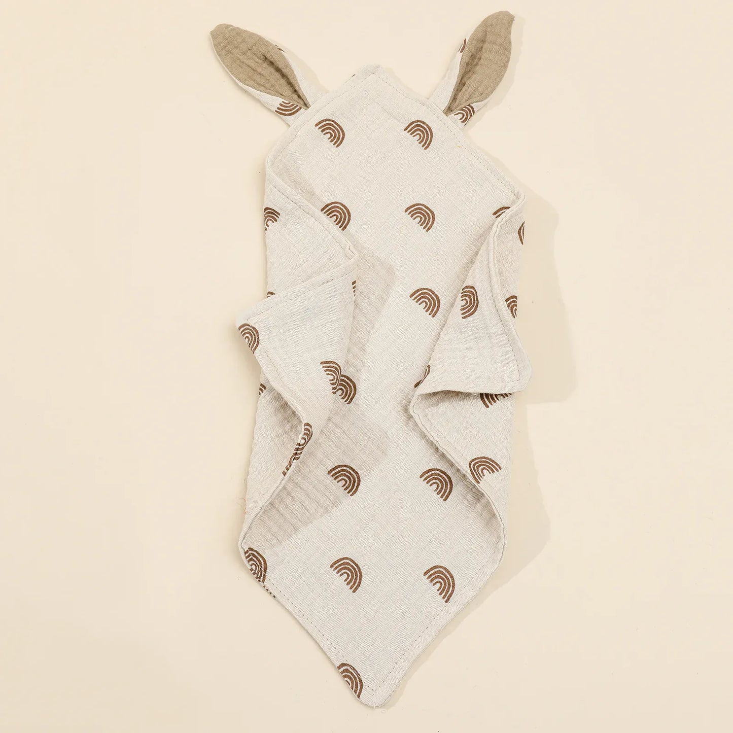 Muslin Baby Set Slabbetjes Doekjes De Knuffel Gray rainbow