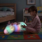 Nachtlampje Eenhoorn Knuffel Lichtgevend Met Regenboog LED De Knuffel