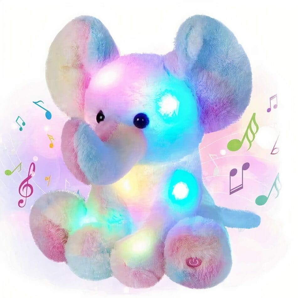 Nachtlampje Knuffel Olifant Met Warme Gloed En Rustgevende Melodie De Knuffel