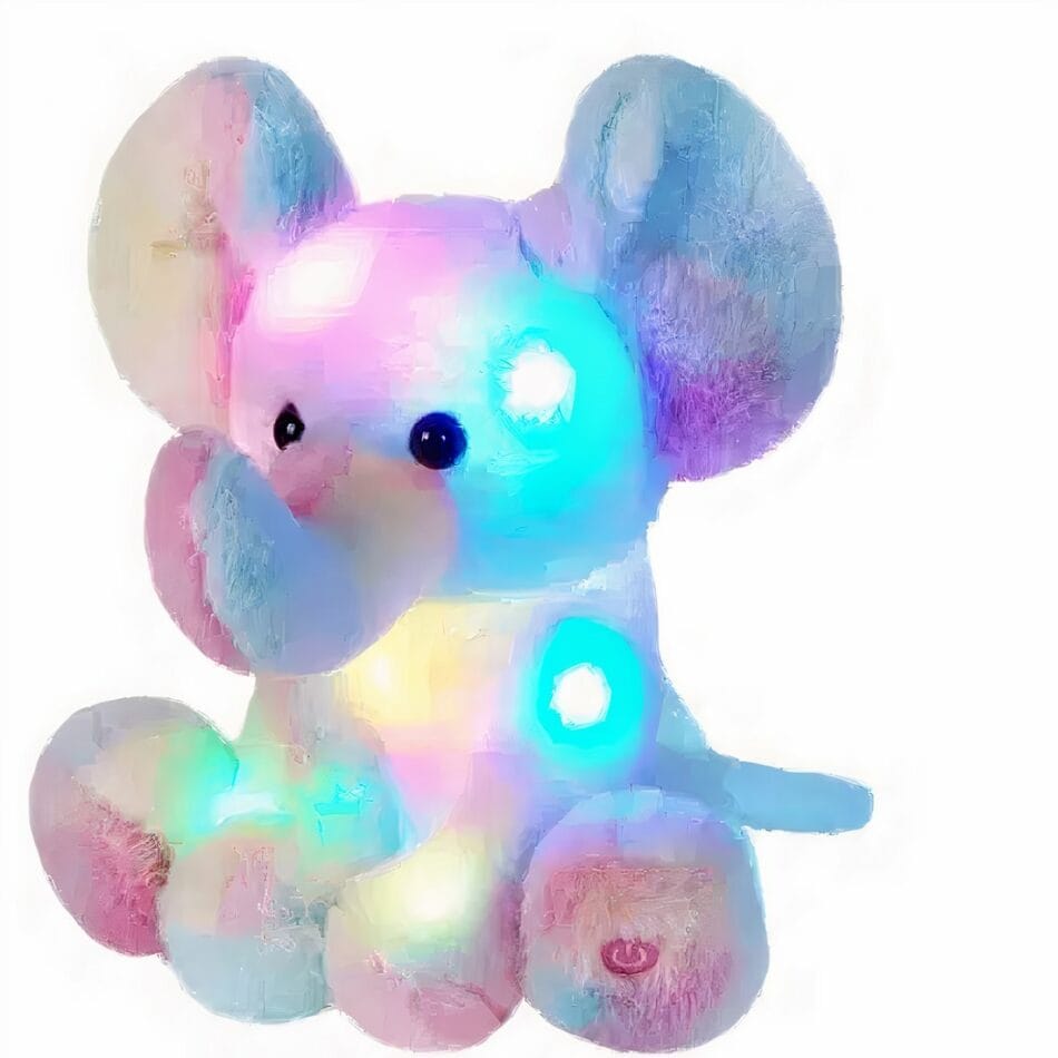 Nachtlampje Knuffel Olifant Met Warme Gloed En Rustgevende Melodie De Knuffel
