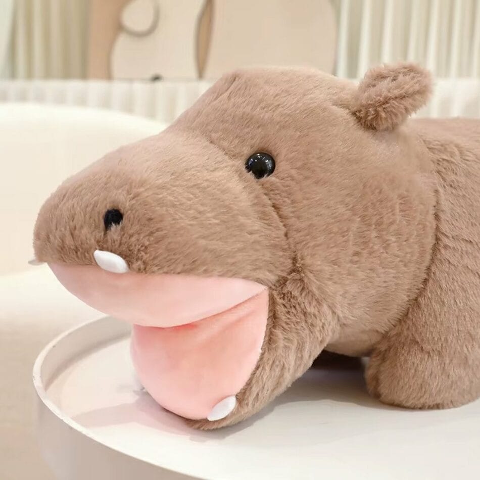 Nijlpaard Knuffel Met Open Mond Decoratieve Troostknuffel De Knuffel