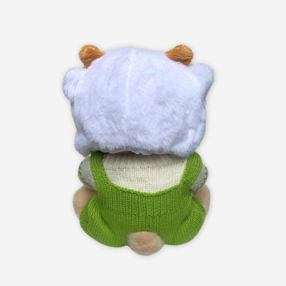 Nino Knuffelbeer Groene Gebreideoutfit Handgemaakt Capuchon Bretels De Knuffel