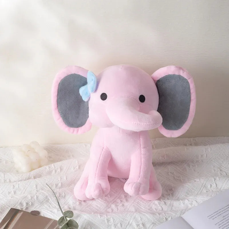 Olifant Knuffel 25 cm | Zachte Pluche Olifant in Kleuren De Knuffel Roze