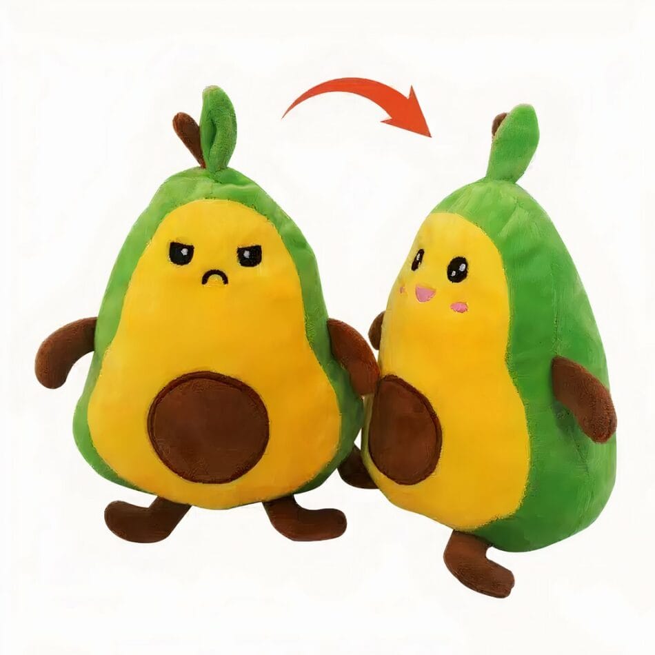 Omkeerbare Avocado Knuffel Met Twee Gezichten Zachte Stoffen De Knuffel