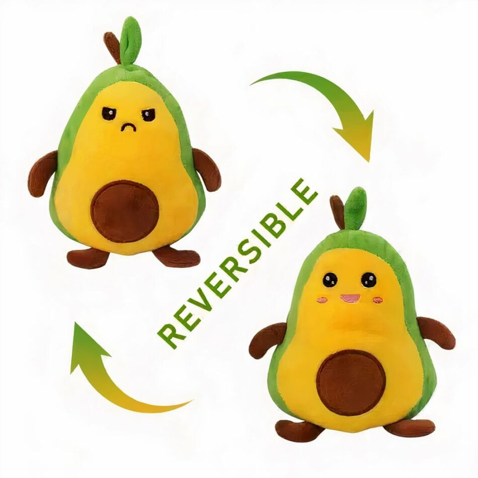 Omkeerbare Avocado Knuffel Met Twee Gezichten Zachte Stoffen De Knuffel