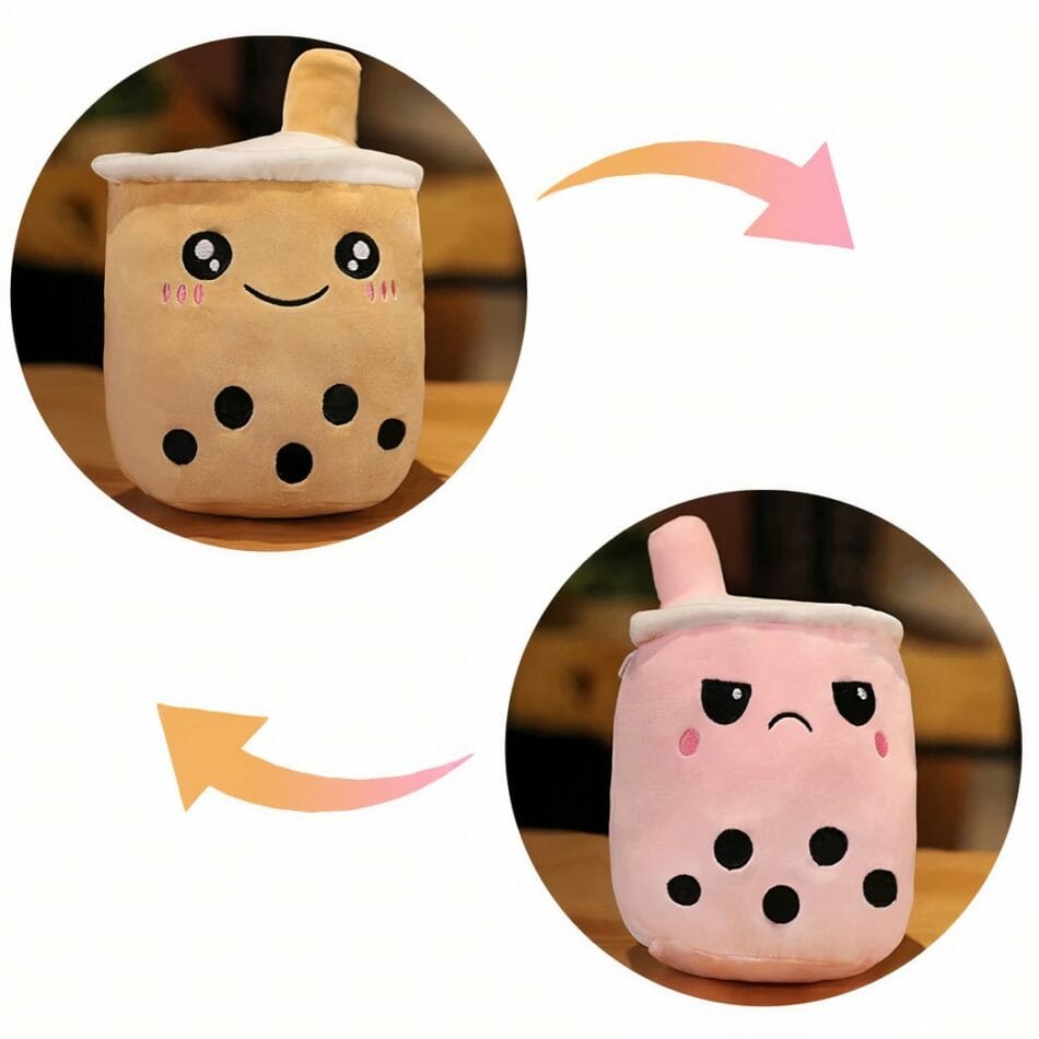 Omkeerbare Knuffel Bubble Tea Tweezijdig Schattig Voor Kinderen De Knuffel