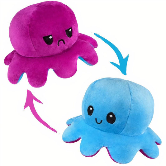Omkeerbare Octopus Knuffel Met Twee Gezichten De Knuffel blauw