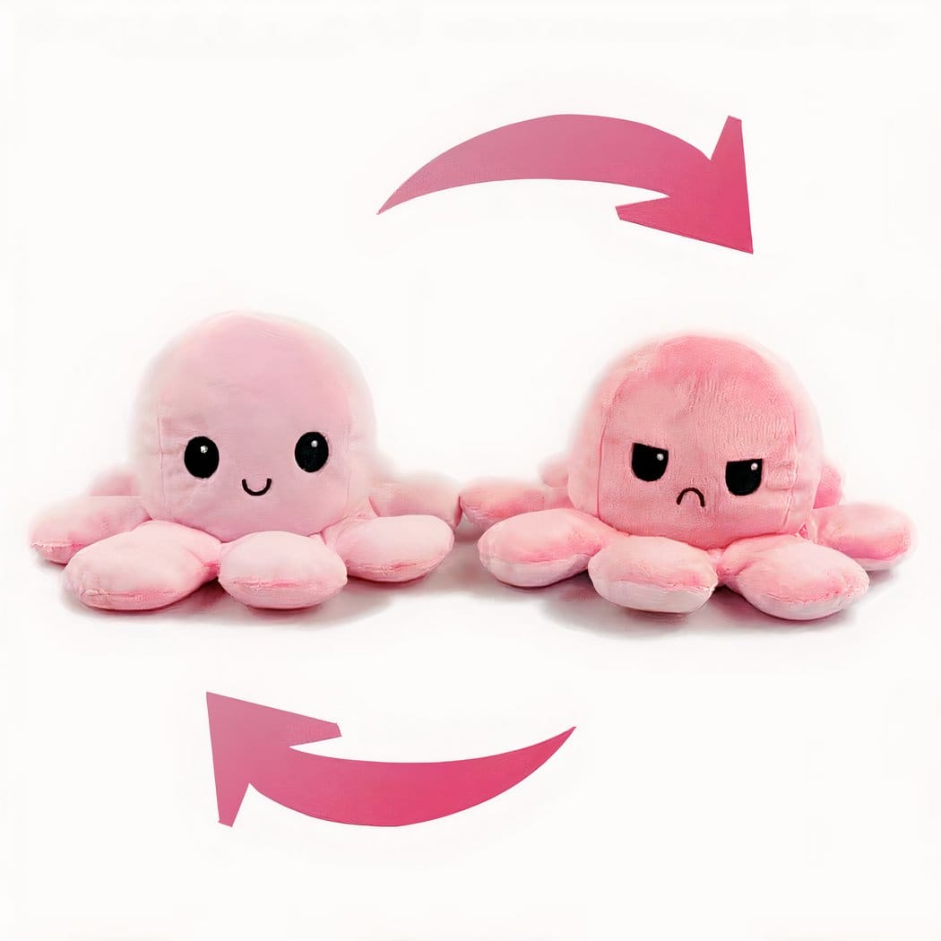 Omkeerbare Octopus Knuffel Met Twee Gezichten De Knuffel roze