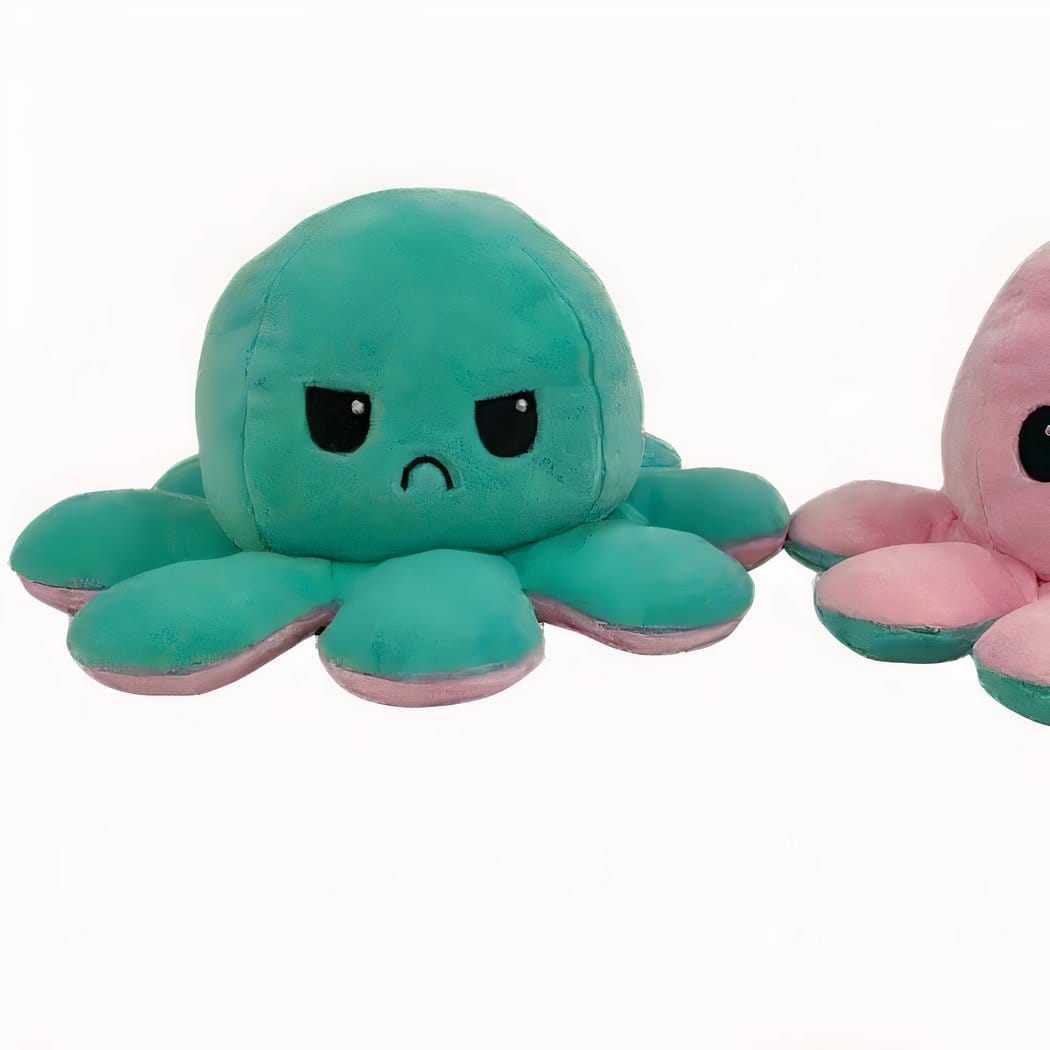 Omkeerbare Octopus Knuffel Met Twee Gezichten De Knuffel groen